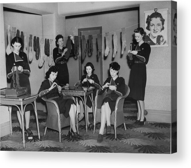 Hanging Acrylic Print featuring the photograph Usherette Socks by Fox Photos