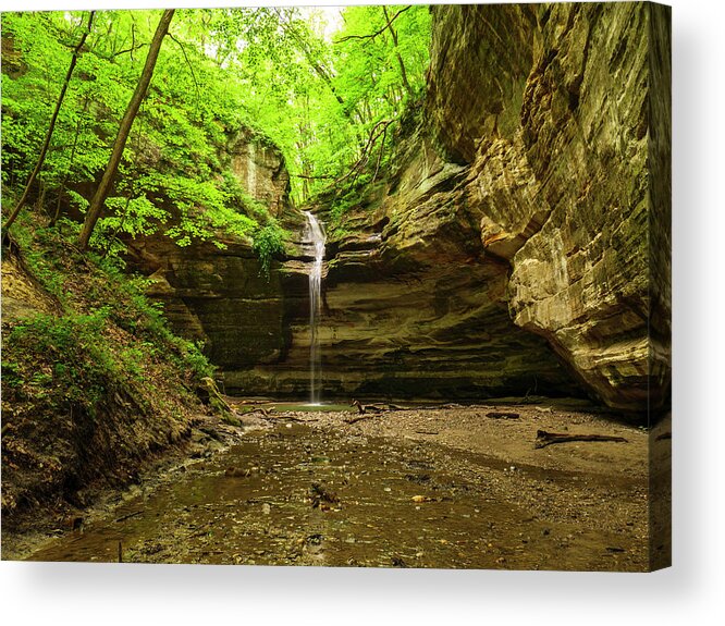 Illinois Acrylic Print featuring the photograph Waterfall, Ottawa Canyon by Todd Bannor