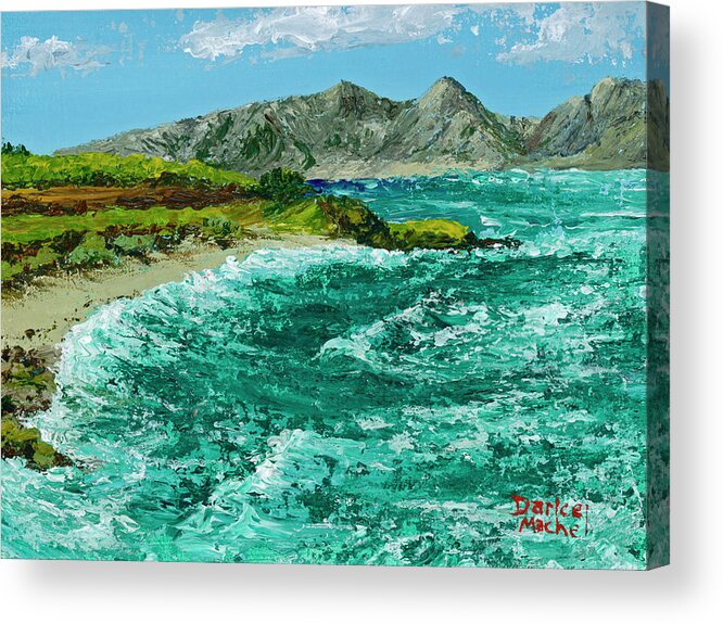 Seascape Acrylic Print featuring the painting Waves At Hookipa by Darice Machel McGuire