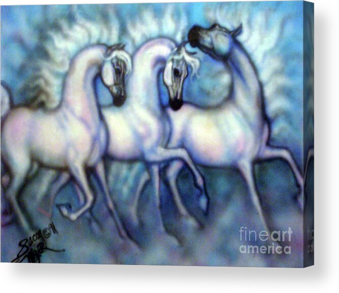 We Three Kings Acrylic Print featuring the painting We Three Kings by Stacey Mayer