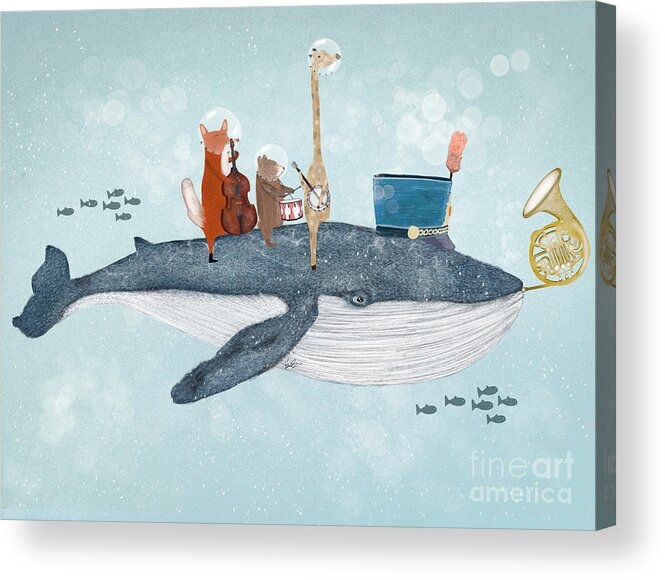 Whales Acrylic Print featuring the painting Whale Song by Bri Buckley