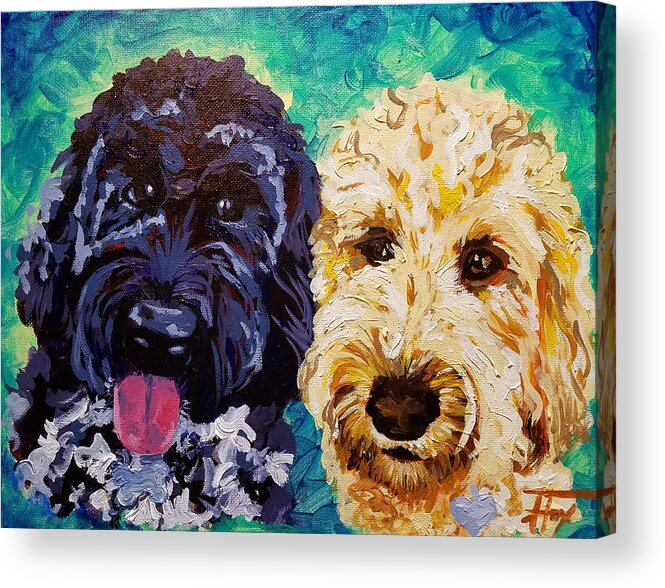 Dogs Acrylic Print featuring the painting Winston and Ruby by Allison Fox