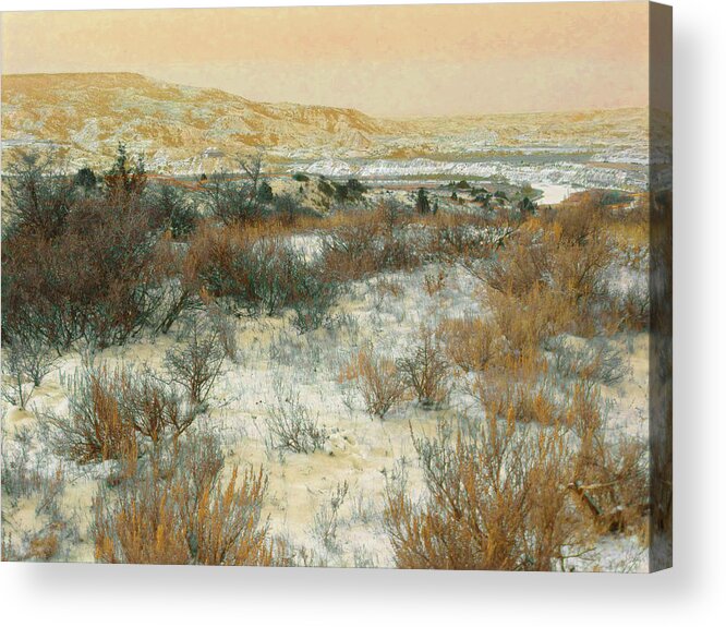 North Dakota Acrylic Print featuring the photograph Winter near the Little Missouri by Cris Fulton