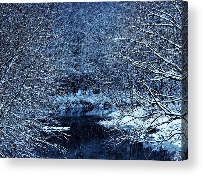 Creek Acrylic Print featuring the photograph Winter on the Creek by Lori Frisch