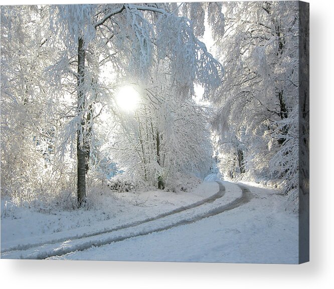 Scenics Acrylic Print featuring the photograph Winter Road by Yoepro