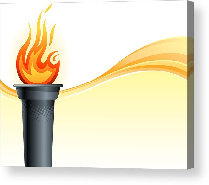 Empty Acrylic Print featuring the drawing . Torch Backround by Funnybank