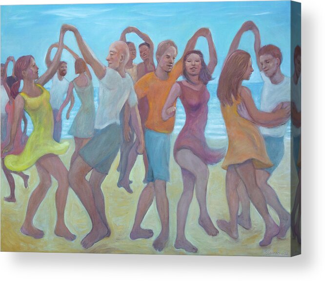 Dancing On The Beach Acrylic Print featuring the painting Beach Boogie by Laura Lee Cundiff