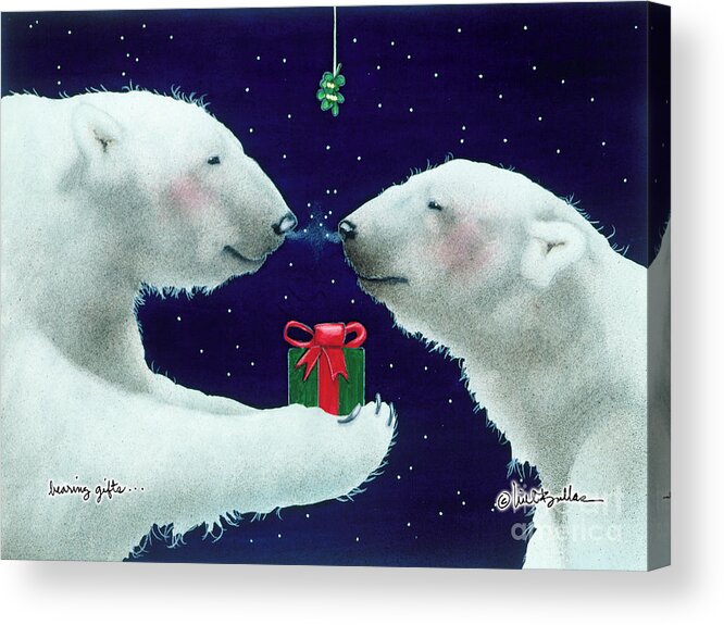 Bears Acrylic Print featuring the painting Bearing Gifts #1 by Will Bullas