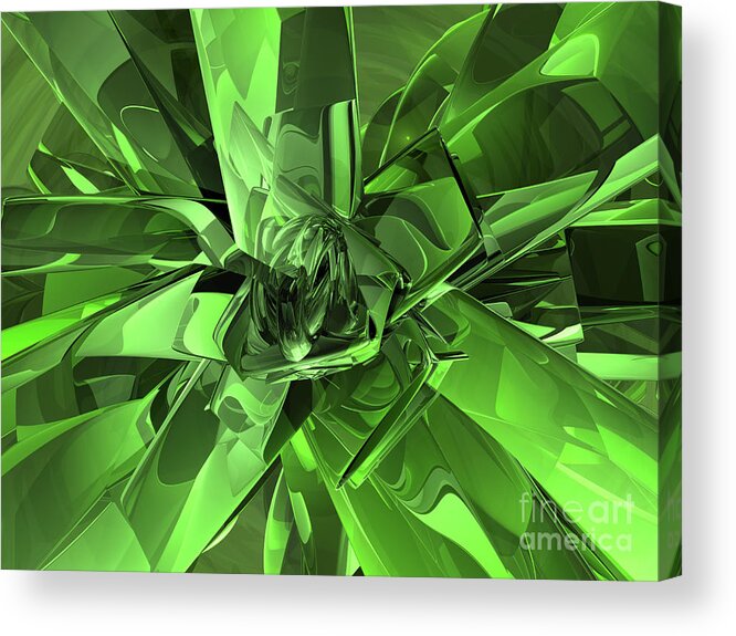 Metal Acrylic Print featuring the digital art Green Abstract #1 by Phil Perkins