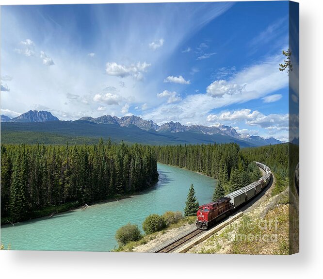 Lake Louise Acrylic Print featuring the photograph Train 8017 by Wilko van de Kamp Fine Photo Art