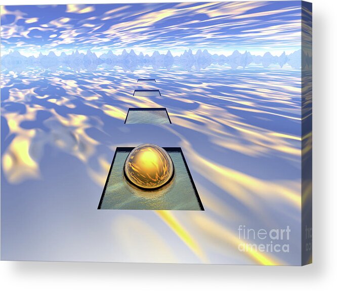 Ice Acrylic Print featuring the digital art Land of Ice by Phil Perkins