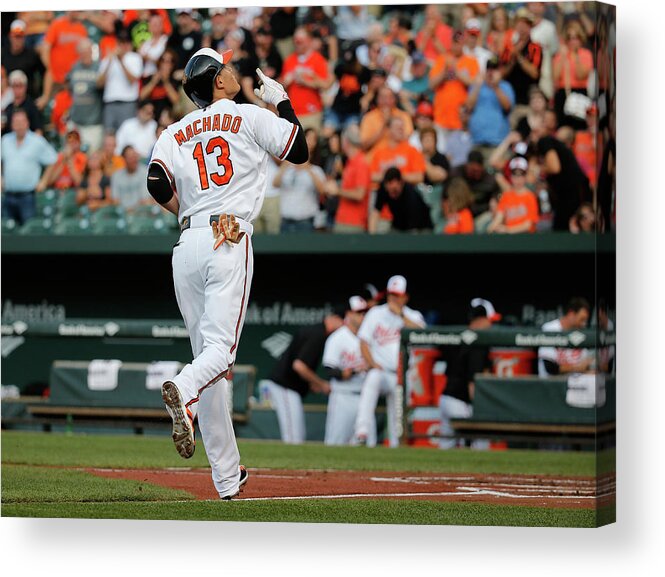 People Acrylic Print featuring the photograph Manny Machado #1 by Rob Carr