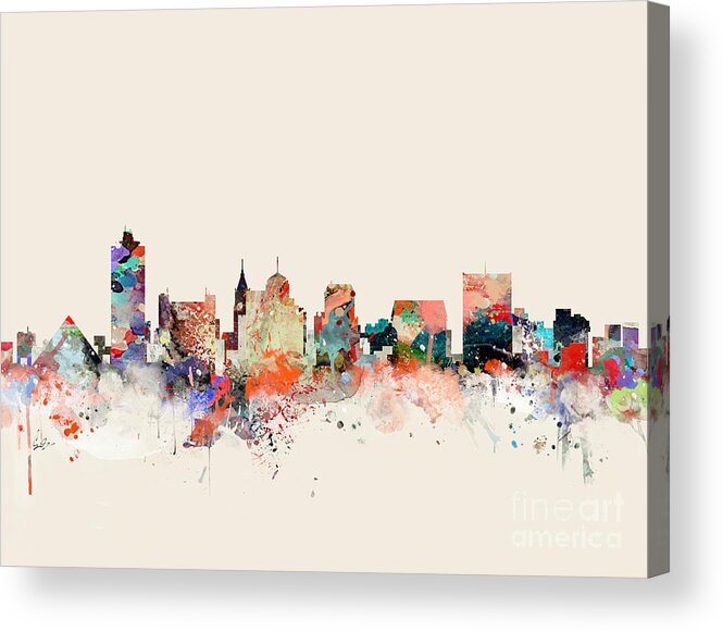 Memphis Acrylic Print featuring the painting Memphis Skyline #1 by Bri Buckley