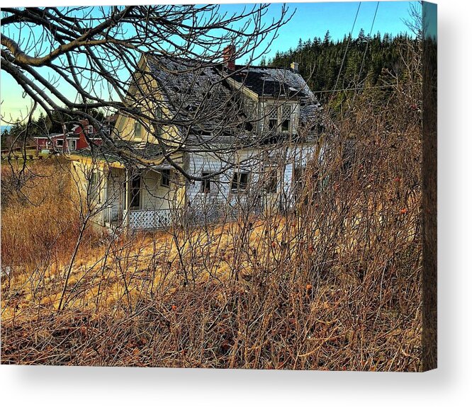 Abandoned Home Prairie Home Old House Wreck Cottage Acrylic Print featuring the photograph Old Home #1 by David Matthews