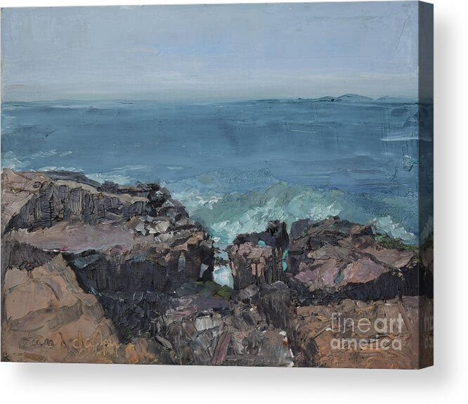 Schoodic Point Acrylic Print featuring the painting Schoodic Point - Maine by Jan Dappen