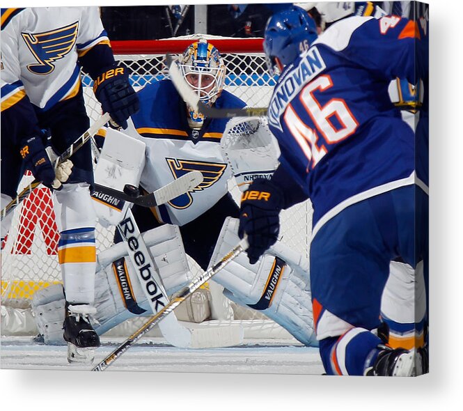 People Acrylic Print featuring the photograph St Louis Blues v New York Islanders #13 by Bruce Bennett