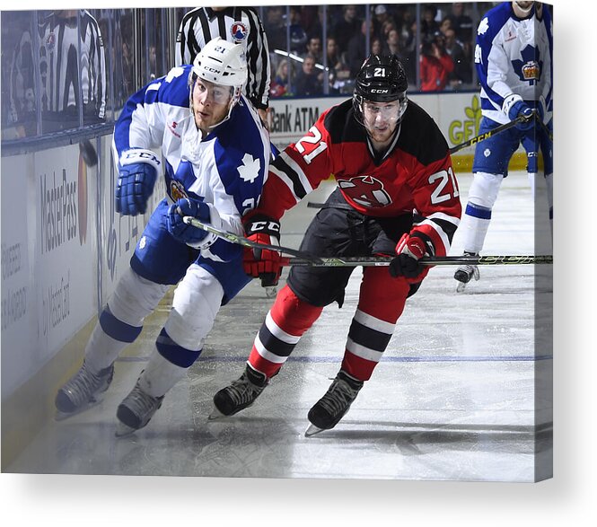 Playoffs Acrylic Print featuring the photograph Albany Devils v Toronto Marlies #130 by Graig Abel