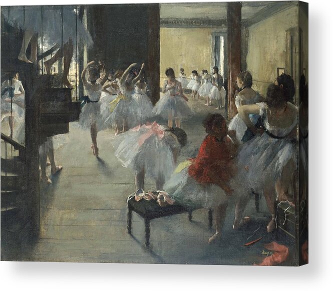 Edgar Degas Acrylic Print featuring the painting The Dance Class #15 by Edgar Degas