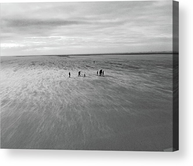 Sand Acrylic Print featuring the photograph 19/10/14 SOUTHPORT. Figures On A Beach. by Lachlan Main