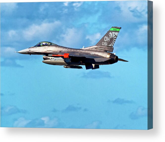 F-16 Fighting Falcon Acrylic Print featuring the photograph 180th Fighter Wing Training #2 by Ron Dubin