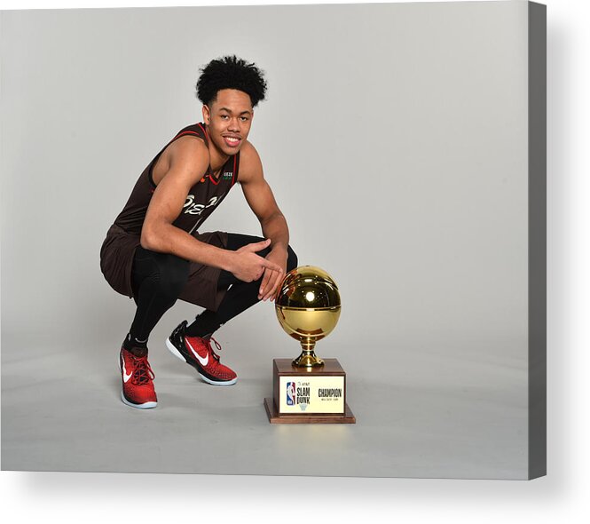 Anfernee Simons Acrylic Print featuring the photograph 70th NBA All-Star Game 2021 by Pamela Costello