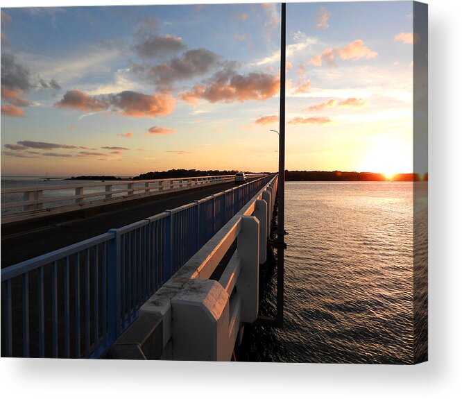 Sunset Acrylic Print featuring the photograph Bribie Island Bridge at Sunset #2 by Chris B