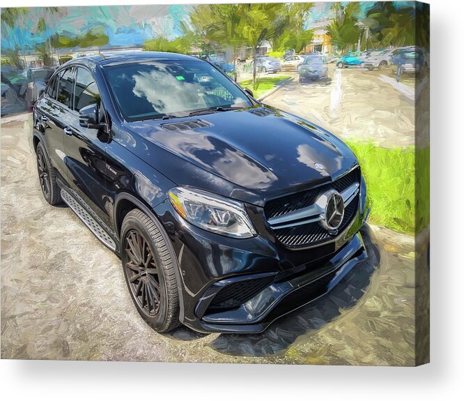 2018 Black Mercedes-benz Gle Amg 63 S Coupe Acrylic Print featuring the photograph 2018 Black Mercedes-Benz GLE AMG 63 S Coupe X103 by Rich Franco