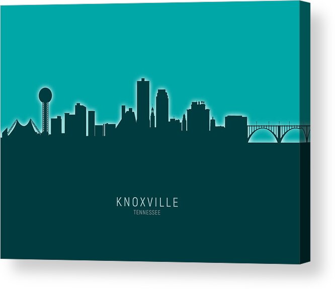 Knoxville Acrylic Print featuring the digital art Knoxville Tennessee Skyline #27 by Michael Tompsett