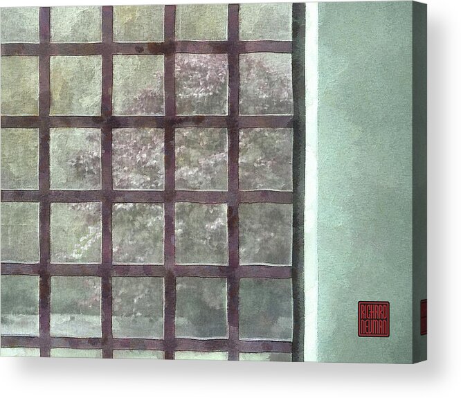 Abstract Acrylic Print featuring the mixed media 295 Window Interior Architectural Detail, Hubie Art Gallery, Wuhan, China by Richard Neuman Architectural Gifts