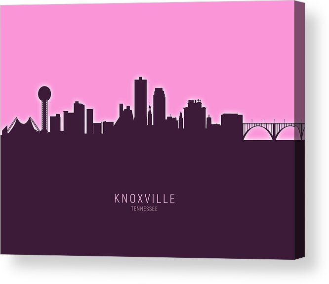 Knoxville Acrylic Print featuring the digital art Knoxville Tennessee Skyline #30 by Michael Tompsett