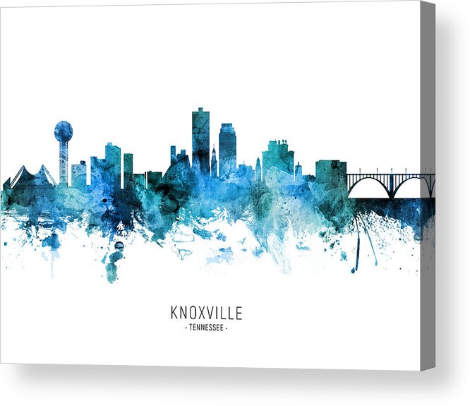 Knoxville Acrylic Print featuring the digital art Knoxville Tennessee Skyline #40 by Michael Tompsett