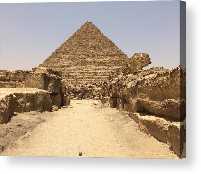Giza Acrylic Print featuring the photograph Great Pyramids #6 by Trevor Grassi