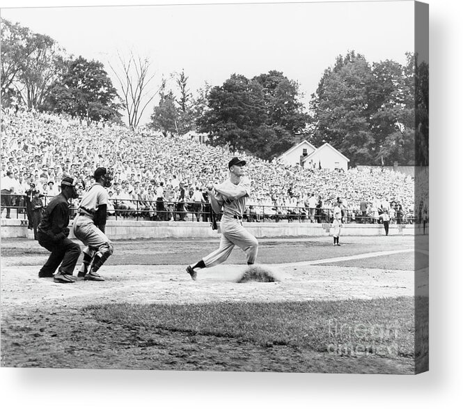 American League Baseball Acrylic Print featuring the photograph Mickey Mantle #7 by National Baseball Hall Of Fame Library