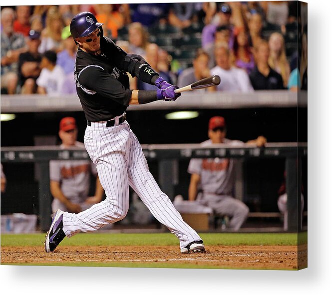 People Acrylic Print featuring the photograph Troy Tulowitzki by Doug Pensinger