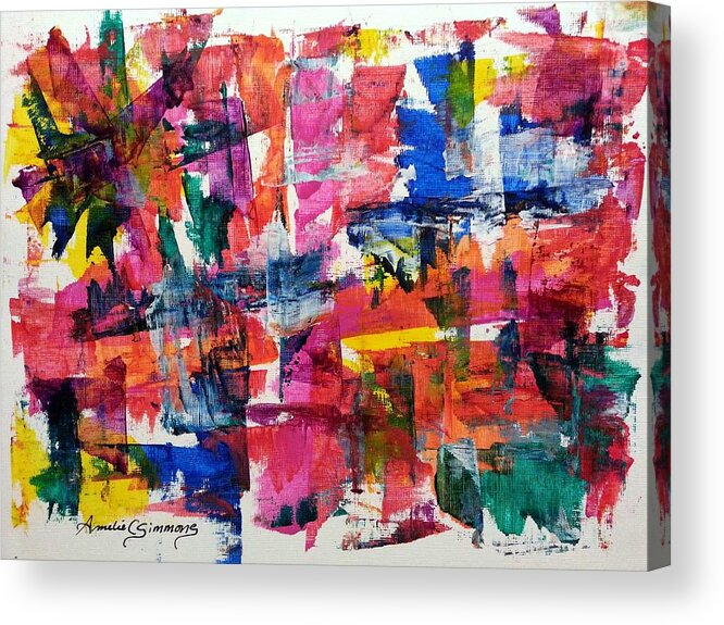 Abstract Acrylic Print featuring the painting A Busy Life by Amelie Simmons