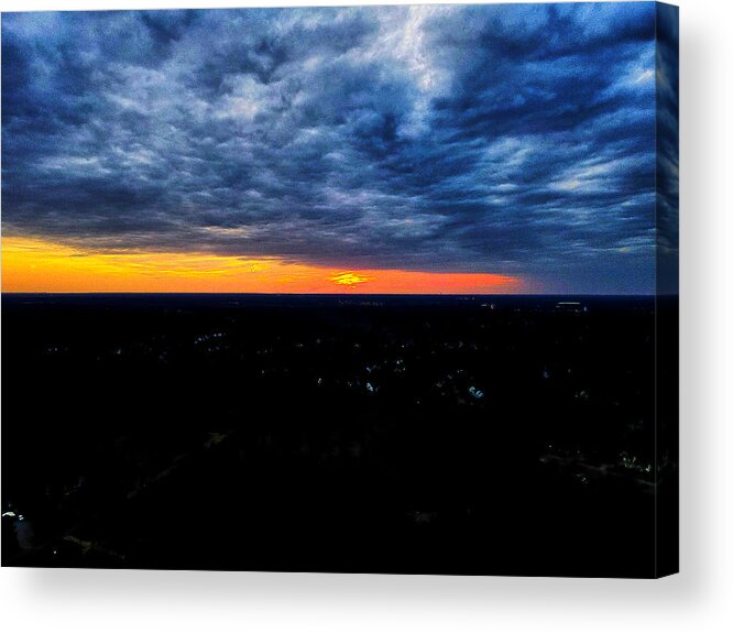  Acrylic Print featuring the photograph A cool fall sunset by Stephen Dorton