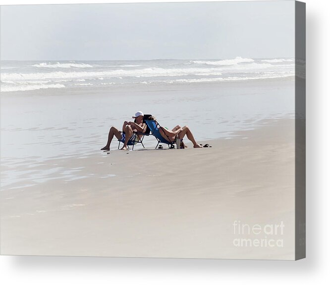 Couple Acrylic Print featuring the photograph A Couples Beach Moment by Neala McCarten
