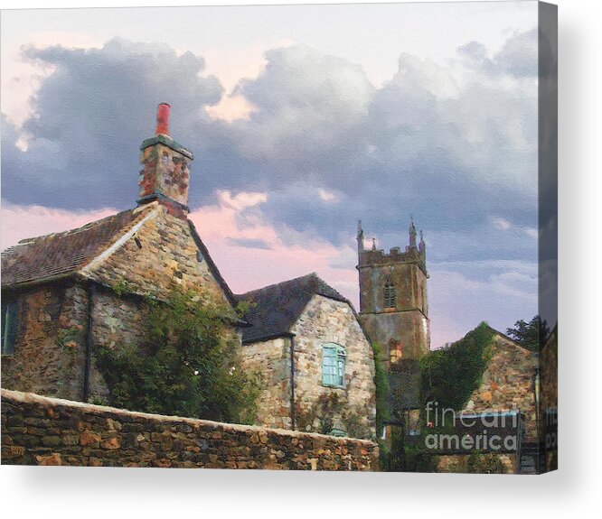 Downton Abbey Acrylic Print featuring the photograph A Courtyard in Stow by Brian Watt
