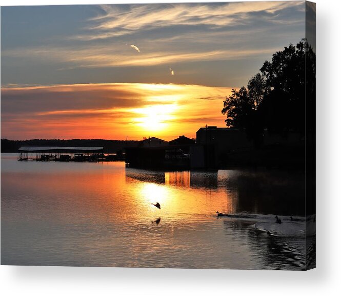 Lake Acrylic Print featuring the photograph A Lake Launch by Ed Williams