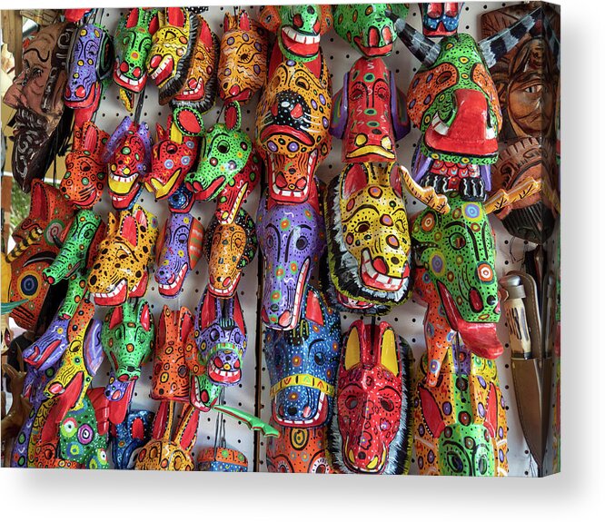 Masks Acrylic Print featuring the photograph A Wall of Color by Leslie Struxness