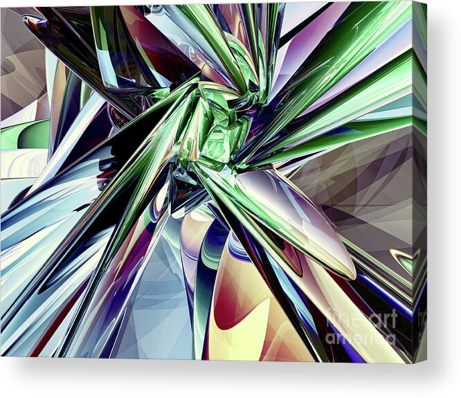 Three Dimensional Acrylic Print featuring the digital art Abstract Chaos by Phil Perkins