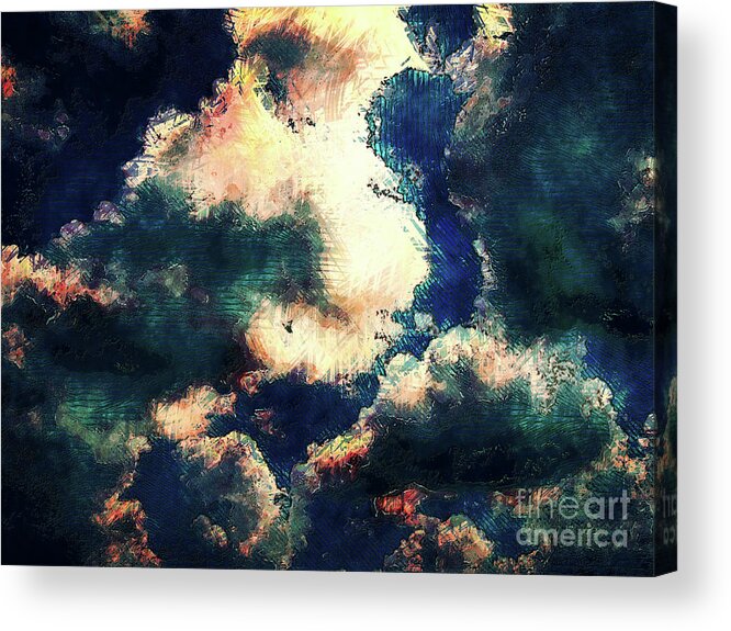 Clouds Acrylic Print featuring the digital art Abstract Clouds by Phil Perkins