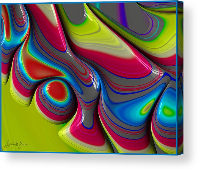 Abstract Acrylic Print featuring the photograph Abstract Colorplay - Series 17 by Barbara Zahno