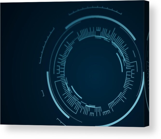 Plan Acrylic Print featuring the drawing Abstract Tech Circle Background by Filo