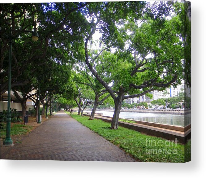 Ala Wai Pathway Acrylic Print featuring the photograph Ala Wai Pathway by Mary Deal