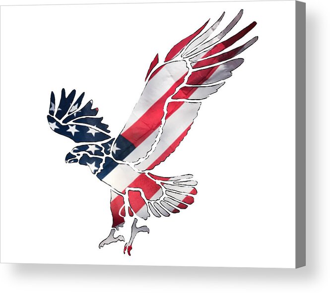 Eagle Acrylic Print featuring the mixed media American Eagle Silhouette by Eileen Backman