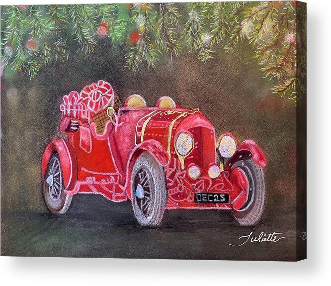 Christmas Acrylic Print featuring the pastel An Old Fashioned Christmas by Juliette Becker