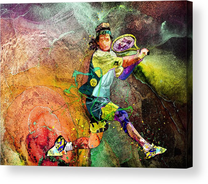 Sport Acrylic Print featuring the mixed media Andre Agassi Dream 02 by Miki De Goodaboom