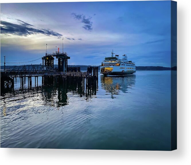 Sea Acrylic Print featuring the photograph Arriving of ferry by Anamar Pictures