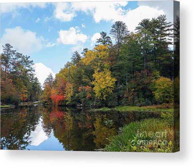 Autumn Acrylic Print featuring the photograph Autumn at Mirror Lakes 3 by Ron Long Ltd Photography